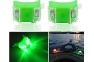 Botepon 2Pcs Boat Kayak Battery Navigation Lights Strobe Safety Lights Boat Bow Lights Stern Lights Green 2pcs
