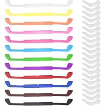 12 Sangles Lunettes Enfants + 10 Housses Antidérapantes - Silicone Multicolore - Pour Sport