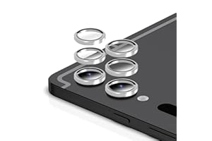 GIOPUEY [Full Protection Camera Lens Protector Compatible with Samsung Tab S10 Ultra/S9 Ultra,[2 Pack] Metal + Tempered Glass, Camera Protector - Silver