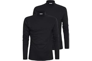 Liabel Lupetto Uomo Caldo Cotone Manica Lunga Invernale 2-3 Pezzi Maglia Uomo Manica Lunga Collo Alto Felpata