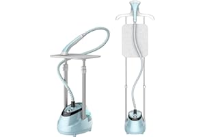 ANNMIIR Défroisseur Vertical, Vaporisateur à Vêtements Debout 2000W avec Chaudière Turbo - Réservoir 2L, Vapeur Continue 1h, Repassage Plat/Suspension, 2 Tiges Rétractables, Compatible Tous Tissus