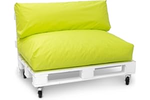 Spatium JUMBO XXL Palettenkissen Set abnehmbar Bezug wasserdicht gesteppt Palettenpolster Palettenauflage Palettensofa (Apfel Grün, 2er Set)