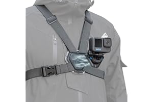 SUREWO Magnetyczna regulowana uprząż do montażu na klatce piersiowej kompatybilna z Go Pro Hero 13/12/11/10/9/8/7/6/5 czarna, DJI Osmo Action 5 Pro/4/3/2, Insta 360 ONE R i nie tylko