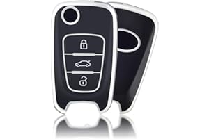 OFFCURVE Car Key Cover Car Key Case Key Fob Cover Car Key Protector 3 Buttons Compatible with Hyundai Elantra i10-i40 ix20-ix55 Santa Fe Verna Sportage Carens Forte Avante