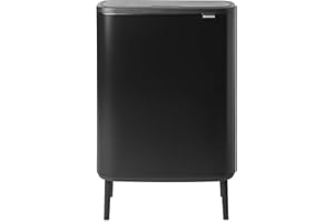 Brabantia Pattumiera, Metallo, Nero Opaco, 2 x 30 L