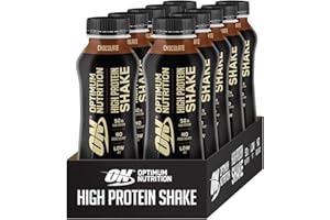 Optimum Nutrition ON High Protein Shake, Frullato Proteico con Proteine Whey, Milkshake Pronto da Bere per Aumento della Massa Muscolare, Cioccolato, Cofezione da 10, 10x500ml
