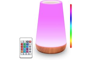 HOOMOOZ LED Nachttischlampe mit Fernbedienung, Touch Dimmbar Kinder Nachtlampe 13 Farben und 4 Modi, 1800mAh USB Aufladbar und Timing Funktion, Tragbar Nachtlicht für Camping Schlafzimmer Wohnzimmer