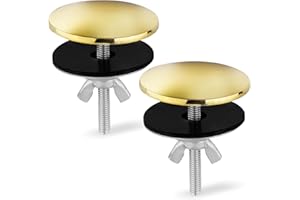 XIHIRCD 2pcs 2 Inch Kitchen Sink Hole Covers, Stainless Steel Faucet Hole Cover Good Sealing Sink Tap Hole Plug Cap for Leakage Prevention(Gold)