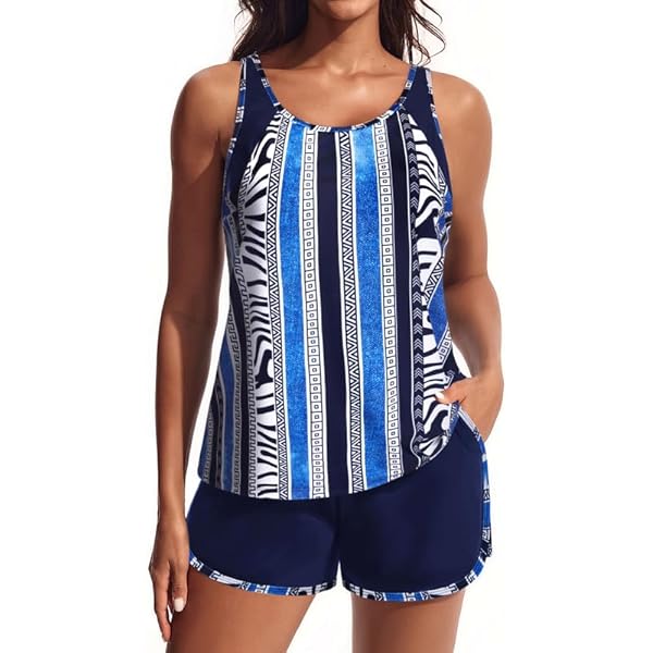 SHEKINI Tankini voor dames, geribbeld, ruches, buikweg, tankini, bovendeel met hoge taille, zwemshorts, tweedelig badpak, badmode, S-XXL, blauwgroen, S SHEKINI Tankini voor dames, geribbeld, ruches, buikweg, tankini, bovendeel met hoge taille, zwemshorts, tweedelig badpak, badmode, S-XXL, blauwgroen, S