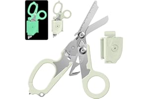 FLRMINGIGIGI Trauma Schere Emergency Shears mit Strap Cutter und Glass Breaker Faltbare Scherenzange aus Edelstahl, Outdoor Camping Rescue Scissors Tools