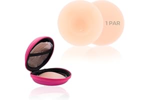 FastRay Pezoneras Adhesivas Invisibles Premium (8cm Ø)-Cubre Pezones Reutilizables de Silicona Ultra Fina-Adhesivo Biológico-Hipoalergénicas-Resistentes al Sudor y Agua