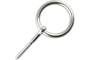 Eisenwaren2000 | Vite per legno da 8 mm con anello (2 pezzi) – Viti con occhiello con filettatura per legno – Vite ad anello – acciaio inox A4 V4A – antiruggine