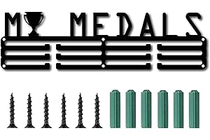 CREATCABIN Soporte para Medallas Soporte de Exhibición para Medallas Decoración de Acero Inoxidable Colgante para el Hogar Almacenamiento de Insignias 3 peldaño Medallista Combinación Palabras
