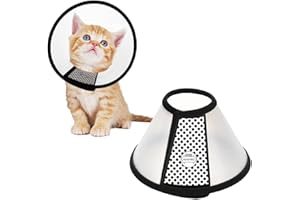 AFCJLTO Anti-Beißen Lecken Sicherheit Halsabdeckung, Kleine Hunde Elisabethanischer Kunststoff Elisabethanischer Kragen Weich Katze für Kätzchen im Alter von 2 bis 3 Monaten(16-19CM)