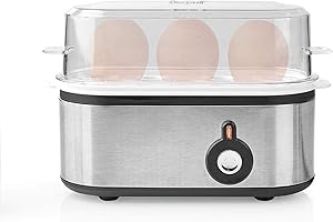 Ex-Pro Compact Electric Egg Cooker Boiler, 210W, for up to 3 Eggs - Silver