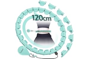 JLoibao Weighted Hula Circle Hoop for Adults weight loss, Infinity Fitness Hoop Plus Size 66-120cm, 24 Detachable Links, Exercise Hoop Suitable for Women and Beginners