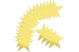 50 Stück 28cm Star Cutouts, Basicon Doppelt Bedruckte hängende Papiersterndekorationen Papier Sterne Große Goldene Stern Dekorationen Für Schwarzes Brett Klassenzimmer Wand Party