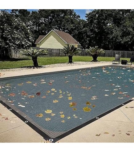 Couverture Filet Protection Piscine 2x6m - Bâche Anti-Feuilles Maille Fine Pour Piscine Hors Sol Rectangulaire