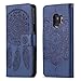 Produktbild HUDDU Blau Schutzhülle für Samsung Galaxy S9 Hülle Retro Dream Catcher Embossed Flip Handyhülle Slim Leder Tasche Wallet Case Cover Ledertasche im Bookstyle mit Kartenfach Magnetverschluss Stand Wrist Strap Brieftasche Etui Handytaschen für Samsung Galaxy S9 Klapphülle