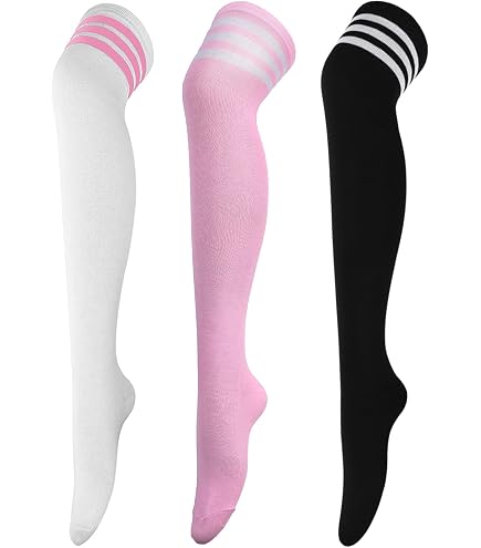 12 Paar Halloween Socken & Handschuhe Set - Gestreifte Kniestrümpfe & Fingerlose Armwärmer