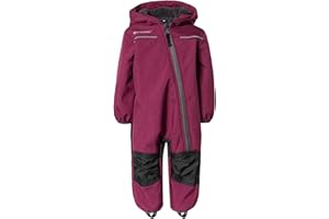 Outburst - Baby Kinder Mädchen Softshell-Overall Schneeanzug gefüttert wasserdicht 10.000 mm Wassersäule atmungsaktiv Winddicht, Berry Mel. - 1414403167