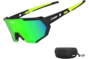 X-TIGER Occhiali Da Ciclismo Con 5 Lenti intercambiabili, TR90 Occhiali Bici MTB per Ciclismo Corsa Pesca Guida