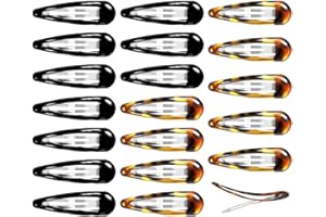 COYUN 20 Piezas Pinzas de Pelo Niña Metal, Clips de Pelo a Presión Antideslizantes 5cm, Cabelo Accesorios Ideal para Cabello para Niñas Mujer(carey, negro)