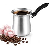 DESTALYA Cezve, 300 ml Paslanmaz Celik, Siyah Kulplu Cezve | Sos, Bitki Cayi, Sut, Su isitmak icin Uygun (Cezve, Siyah Sap)