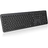 cimetech 2.4GHz Wireless Keyboard with Number Pad Full Size Design for Laptop Desktop PC Tablet, Windows iOS Android - Grey