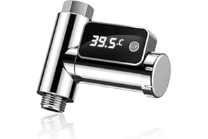 Irishom Termometro da doccia digitale Misuratore di temperatura dell'acqua Intelligente d'acqua Termometro di potenza girevole LED Schermo di visualizzazione del bagno Monitor della temperatura