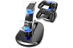 Dual Controller Charger for PS4, Koiiko USB Fast Charging Docking Station Stand with LED Indicator Light for Sony PS4 / PS4 Pro / PS4 Slim Controller