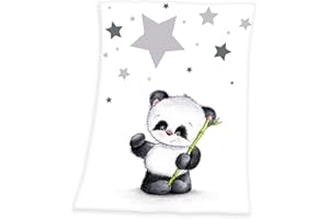 Herding Fynn Kocyk dziecięcy, motyw pandy, 75 x 100 cm, flausz z mikrofibry, biały, 75 x 100 x 1 cm, 1440201014