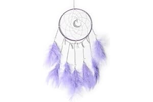 Shiwaki Moonlight Feather Dream Catcher, handgjord drömfångare. ngare för sovrum vägghängande inredning ornament hantverk bil