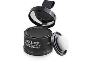 VOLLUCK Hairline powder, Naturale a Lunga Durata Polvere per Capelli Uomo Donna, Impermeabile Ombretto per Capelli Ricrescita 4g (Nero)