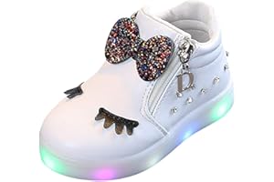 CREOQIJI Babyschuhe Junge Mädchen Leuchtende Turnschuhe Sport Infant Bowknot Stiefel Schuhe Kristall Blink Schuhe Baby Sportschuhe Mit Flachem Boden Anti-Rutsch Sneaker Einzelne Schuhe