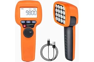 Digital Strobe Tachometer, Kethvoz Handheld Stroboscope Speedometer Measure Motor Propeller Rotational Speed 60~99999 FPM, LED Flash Strobe Hz Velocity Tester for Gear Print Sealing DT10S