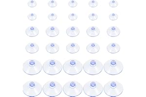 ERTLUTW 30 PCS Suction Cups Glass Table Top Suckers 2/3/4.5CM Clear Plastic Suction Pads Transparent Anti-Collision Sucker Pad Without Hooks Window Suction Cups for Home Organization and Decoration