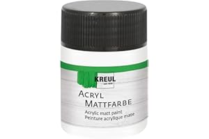 Kreul 75501 - Peinture acrylique mate, blanc en pot de 50 ml, peinture crémeuse et couvrante, séchage rapide, à base d'eau, convient à de nombreux supports différents