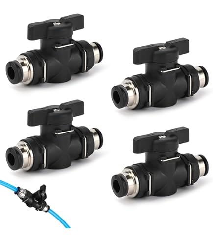 STCRERAG 5 Stück Pneumatik Steckverbinder - 8mm Kugelhähne Für Luftkreisläufe