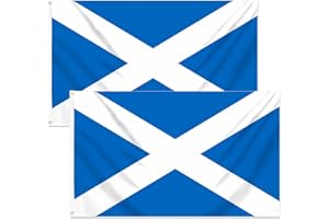 UOQO 2Pack Scotland Flag Large, 3X5Ft Scottish Flags Banner Decorations for France International Games, Indoor Outdoor Yard Decor, Flags of the World