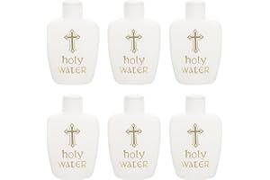 SEWACC 6Pcs Plastic Holy Water Bottles, Holy Water Container Empty Bless Holy Water Bottles for Church Christian Easter Halloween Baptism Christmas Party 60ML