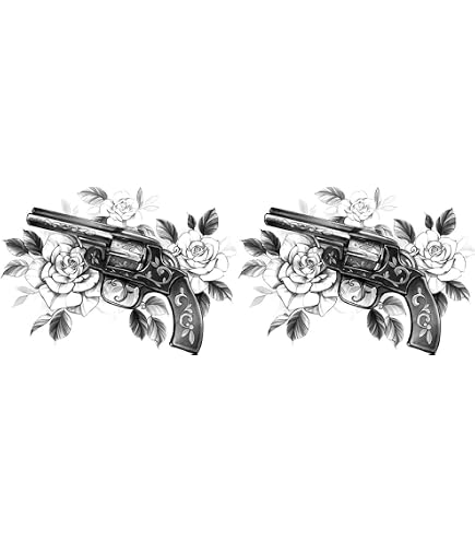 2x Temporäre Tattoos – Uhr Mit Rose & Spruch, Schwarz, XL (ca. 17,3x13,0 Cm)