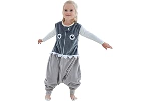 HAHASHOW Sacco Nanna con piedini Bambini Carini animali Sacco Nanna Invernale con gambe 3-5 Anni, Squalo