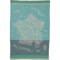 Torchon Coton Coucke 50x75cm - Impression Voyager En France