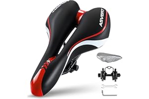 Asvert Sella per Bici Mountain in Gel Sedile Bicicletta Ergonomica con Nastro Riflettente Comoda Imbottitura in Memory Foam con Molle Adatta a Tutti i Tipi di Biciclette
