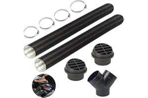 Afenau 75mm Diesel Heater Ducting and Exhaust Pipe Set With 2 Tuyere + 4 Clips - Night Heater Outlet Hose Kit