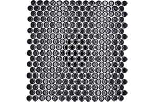 CONWIRE Mosaik Fliesen Mosaikfliesen Keramikmosaik Keramik Kachel Knopf schwarz glänzend