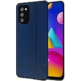 Amazon Brand - Solimo Back Cover for Samsung Galaxy M02s / F02s (Leather | Blue)