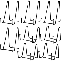 Confezione da 3 supporti per piatti da 15,7 cm per espositore – 15,7 cm in vinile da tavolo, supporti per telaio in metallo, piastra decorativa per libri, foto, foto e piatti, arte