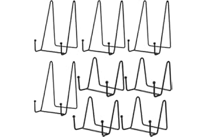 JEUIHAU 8 Pack 2 Size Metal Display Stand, 3 Inch and 6 Inch Black Iron Easel Plate Holder, Decorative Picture Frame Stand Support for Picture, Plate, Cookbook, Artwork